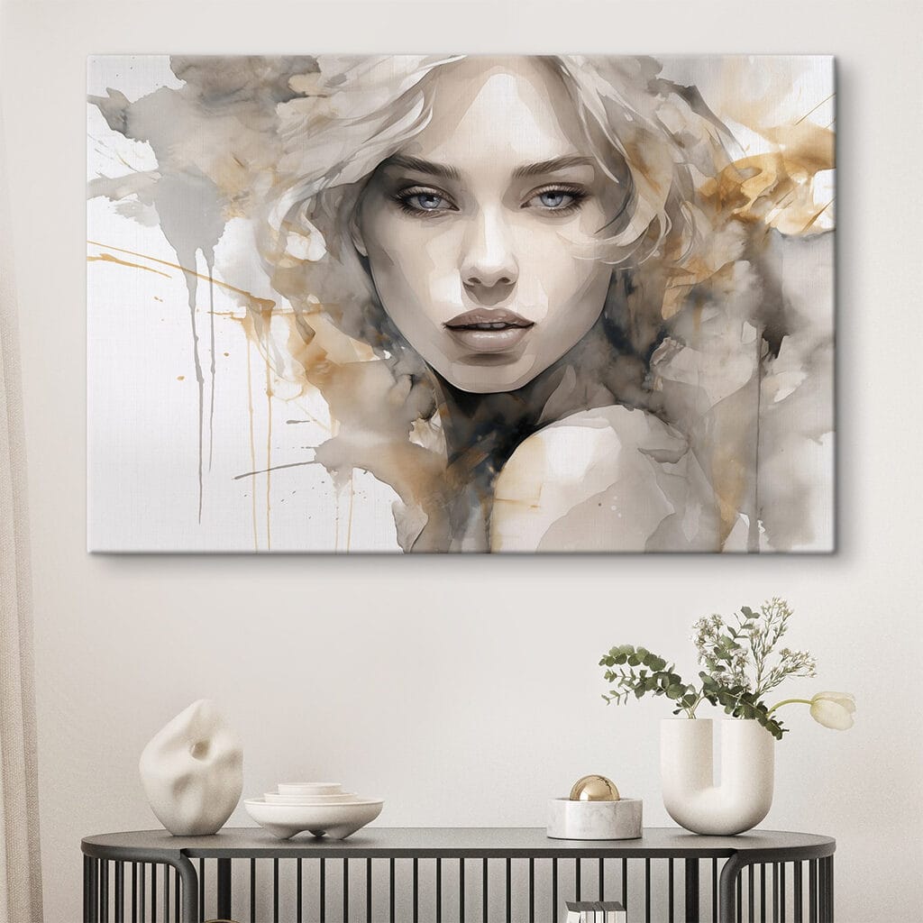 Woman's face with a splash of paint