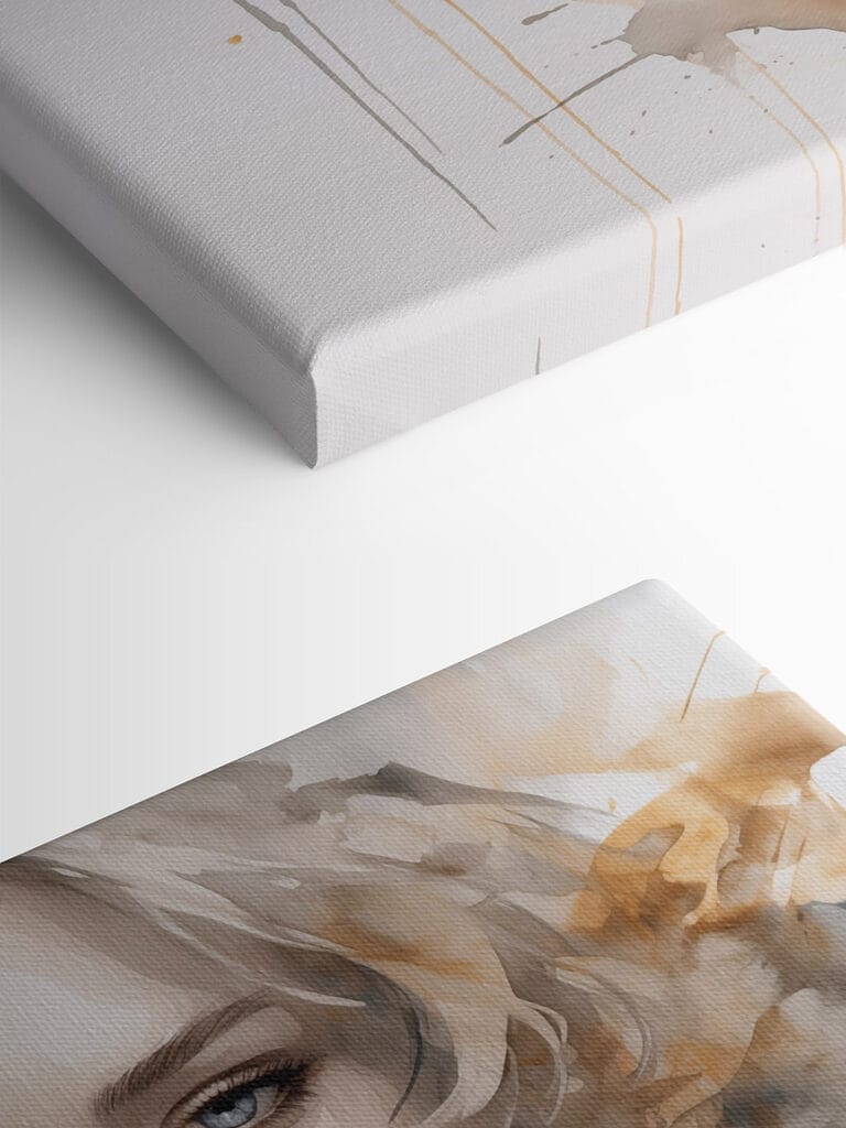 Woman's face with a splash of paint