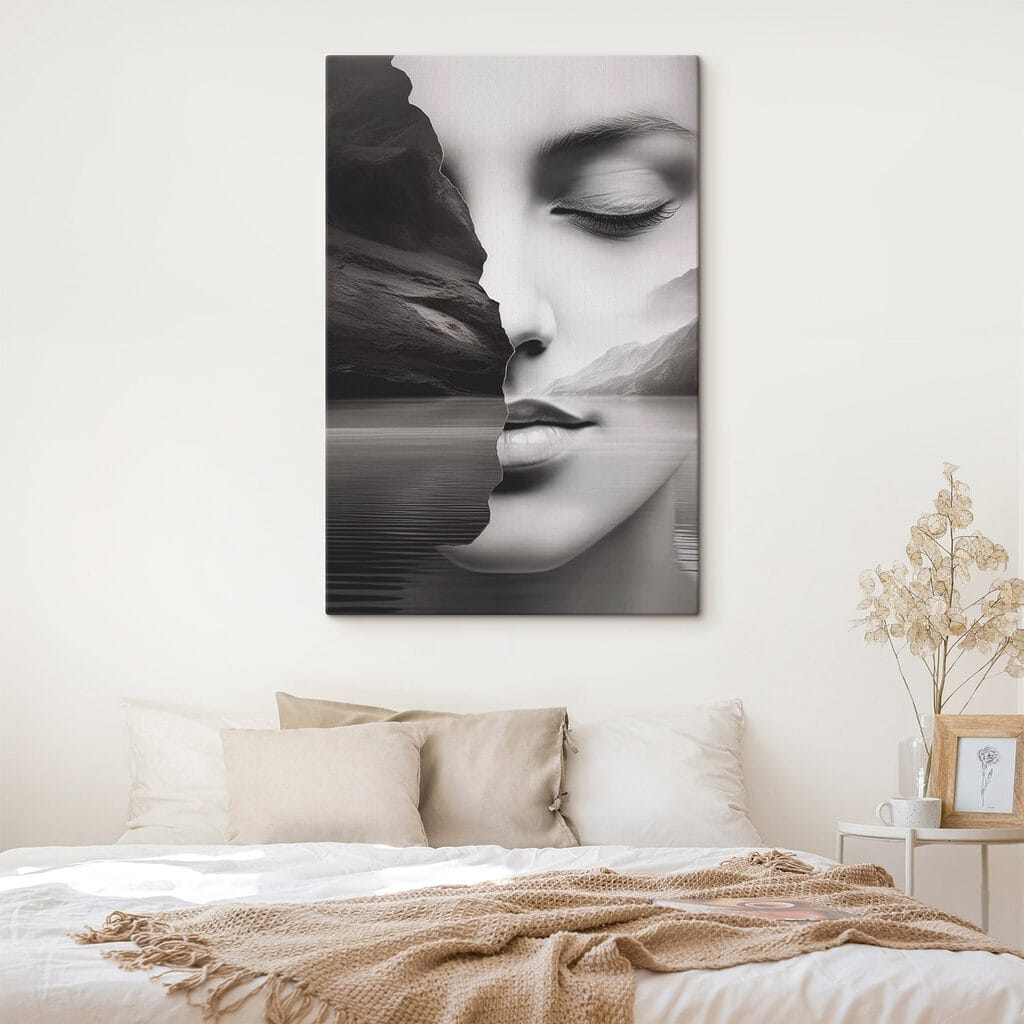 Woman's face and half of a face Woman's face and half of a face