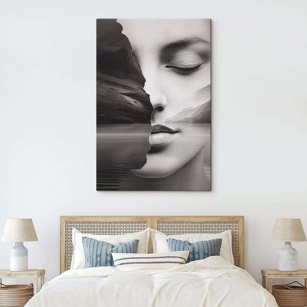 Woman's face and half of a face Woman's face and half of a face