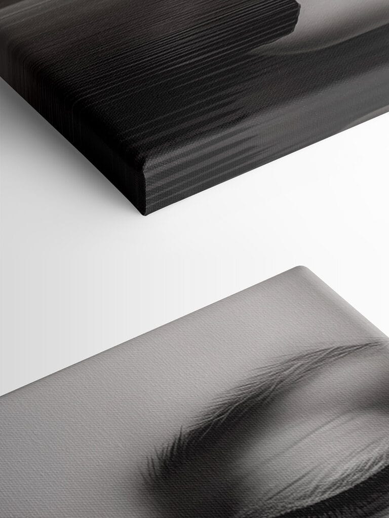 Woman's face and half of a face Woman's face and half of a face