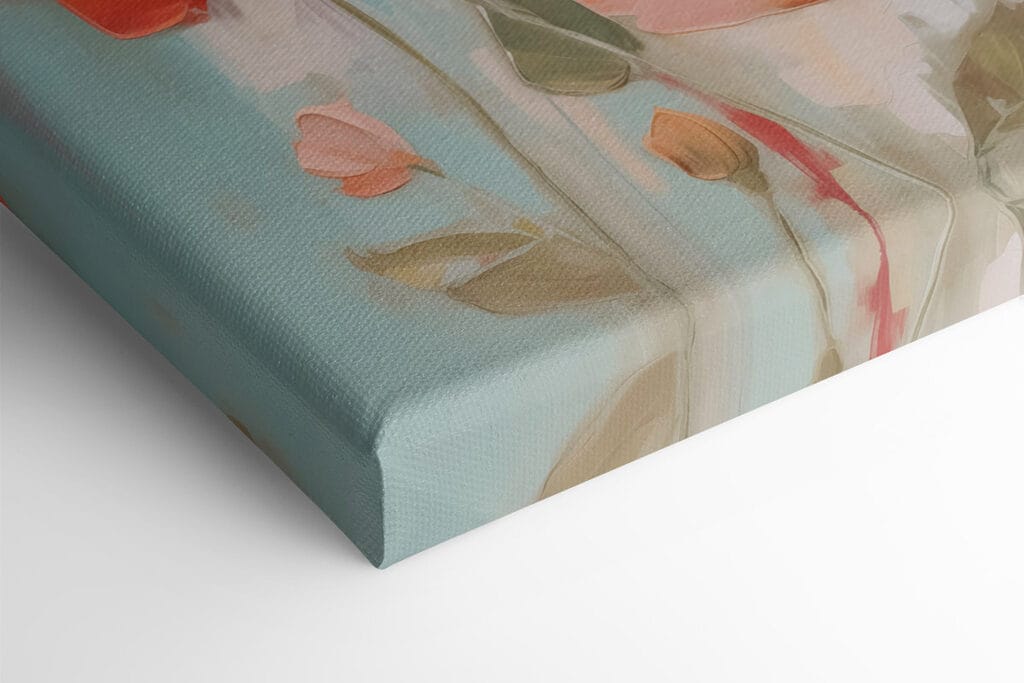 Painting of flowers on a white surface Painting of flowers on a white surface