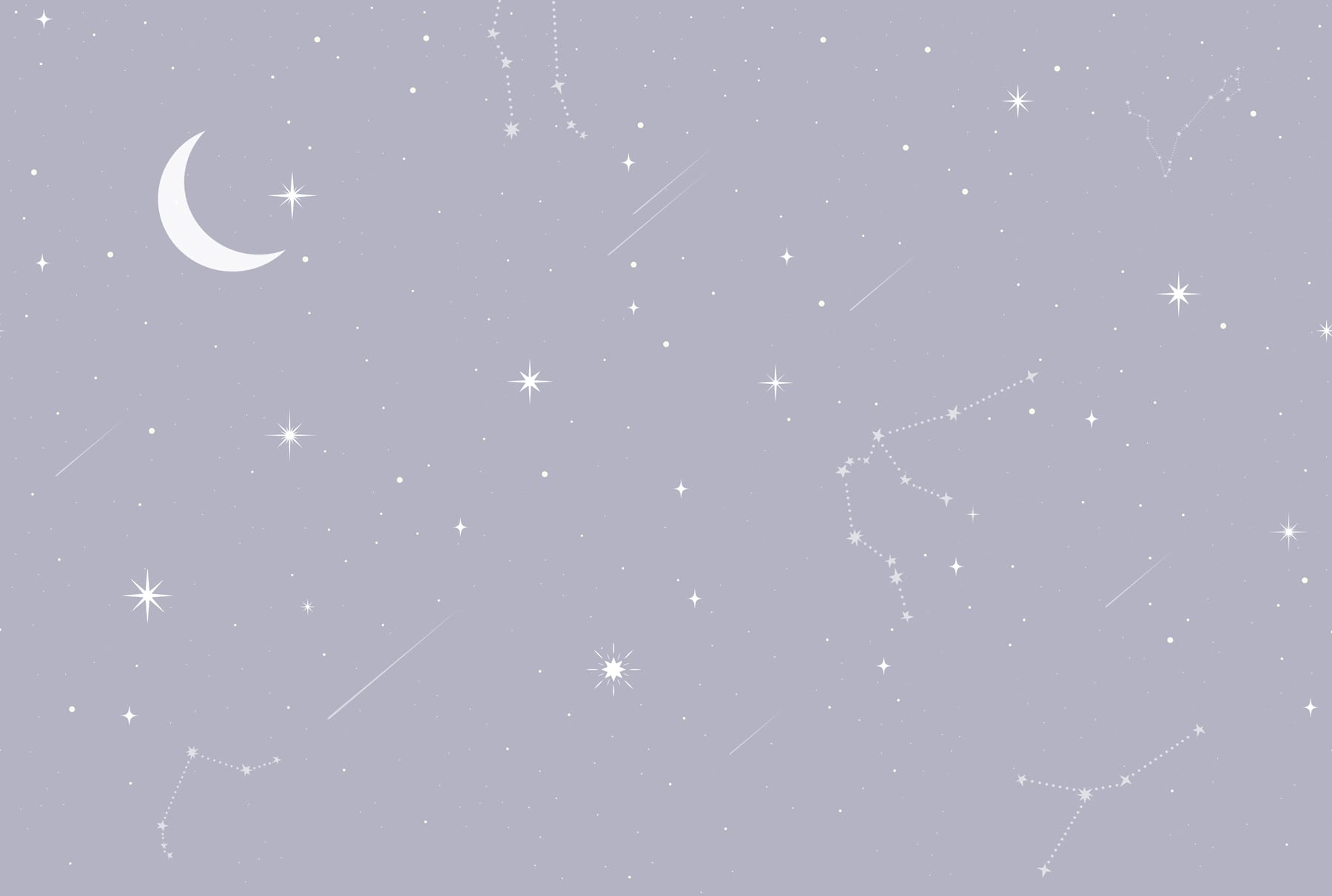 Moon and stars in the sky