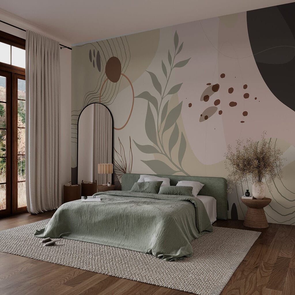 Soft tones and organic shapes blend beautifully