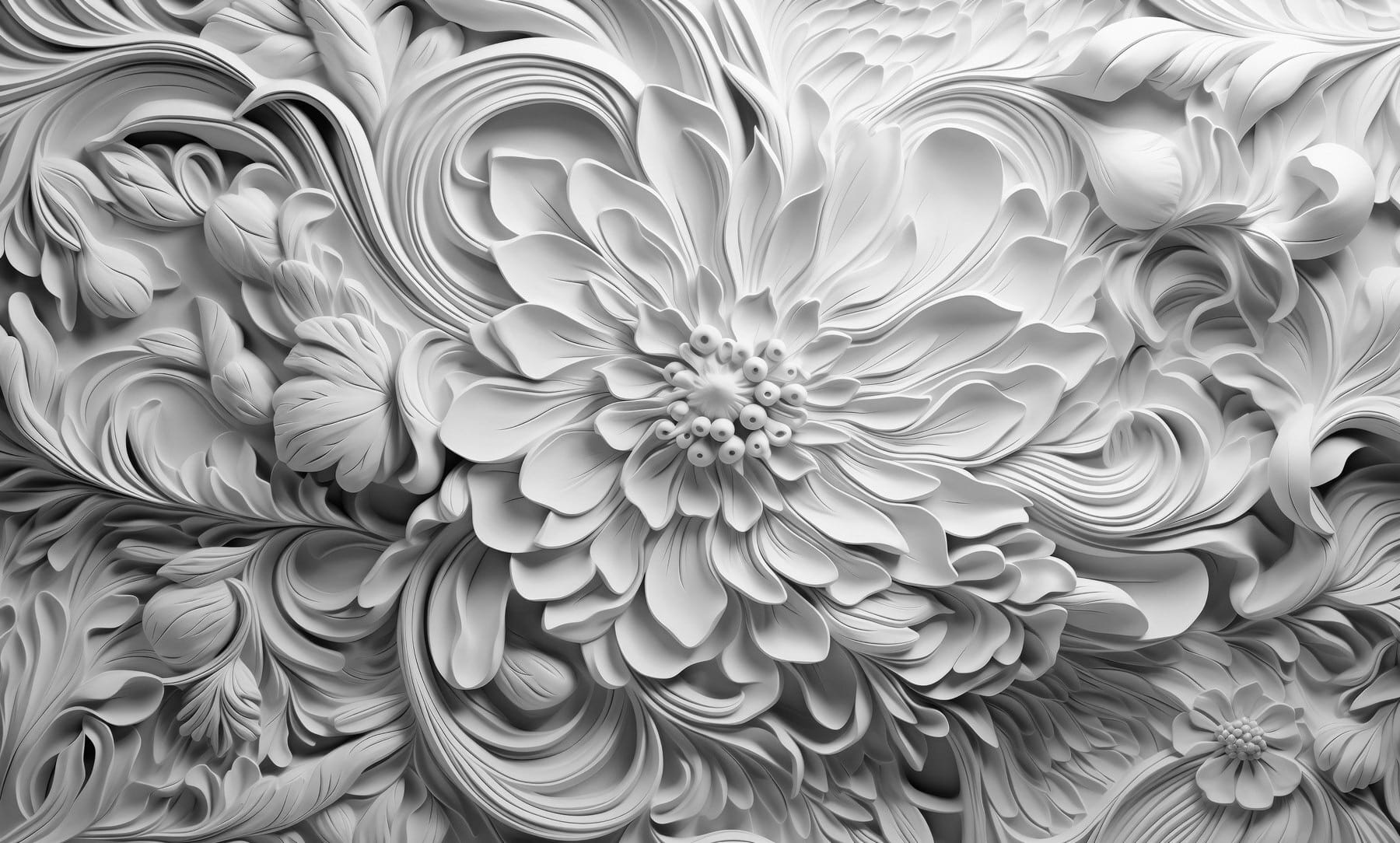 White flower with leaves