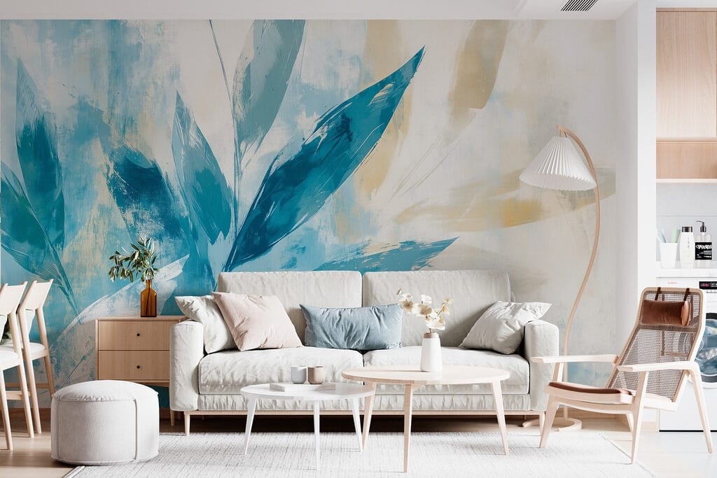 Painting of leaves on a white background Painting of leaves on a white background