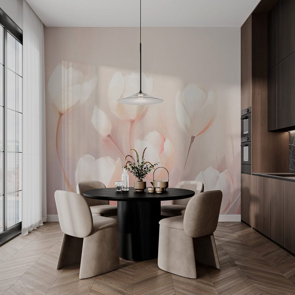 Painting of white flowers Painting of white flowers