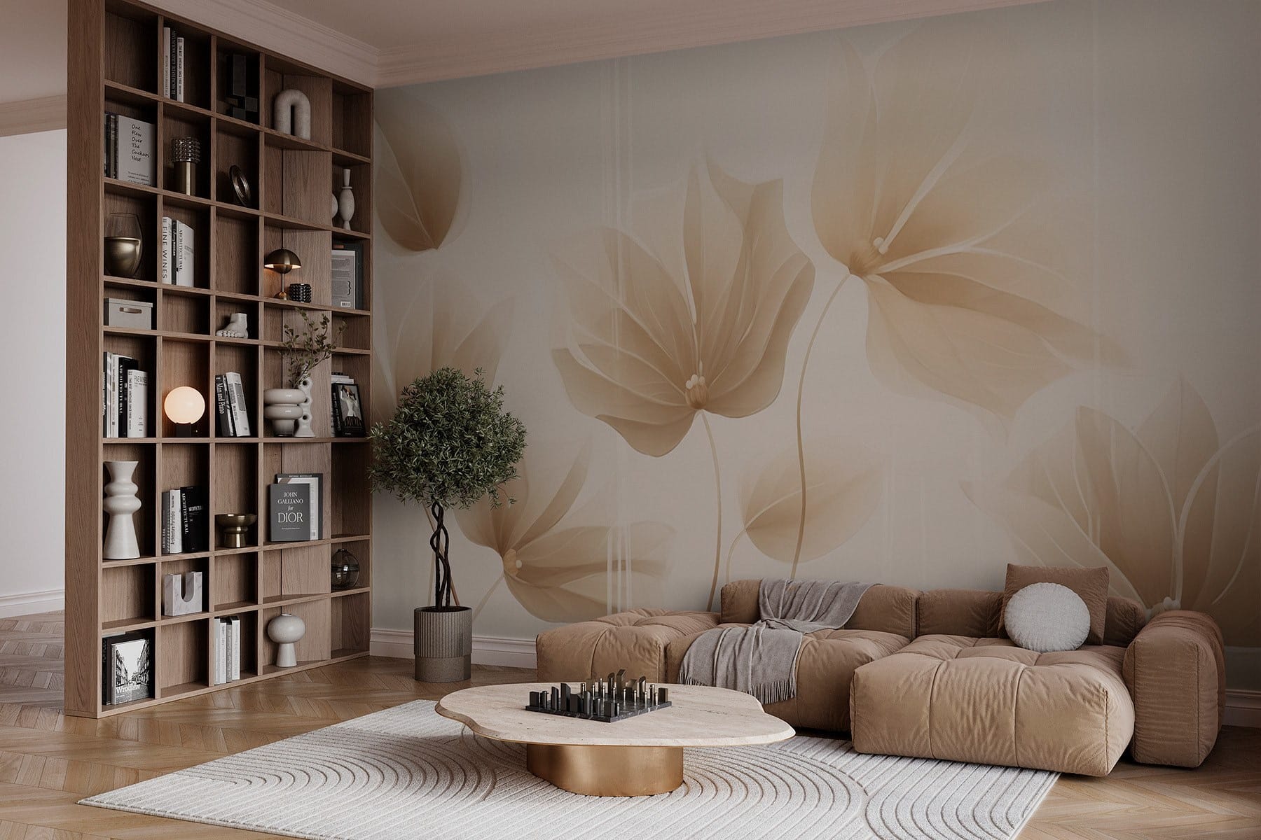 Delicate leaves in soft hues