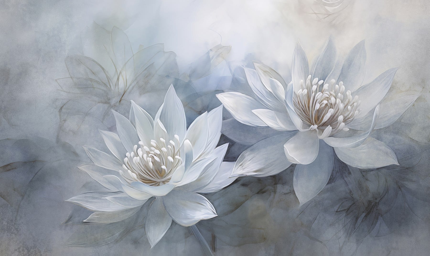 Painting of white flowers