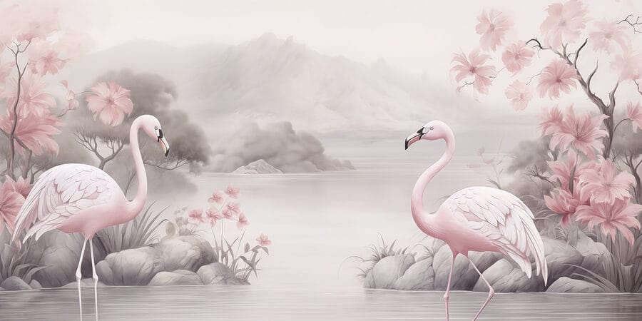 Flamingók a tóban