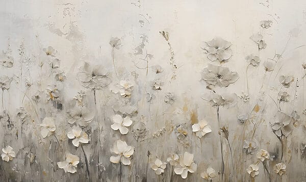 Painting of flowers on a wall Painting of flowers on a wall