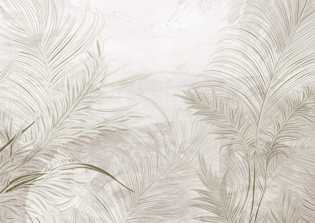 White background with leaves