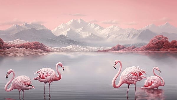 Két flamingó áll a vízben Két flamingó áll a vízben