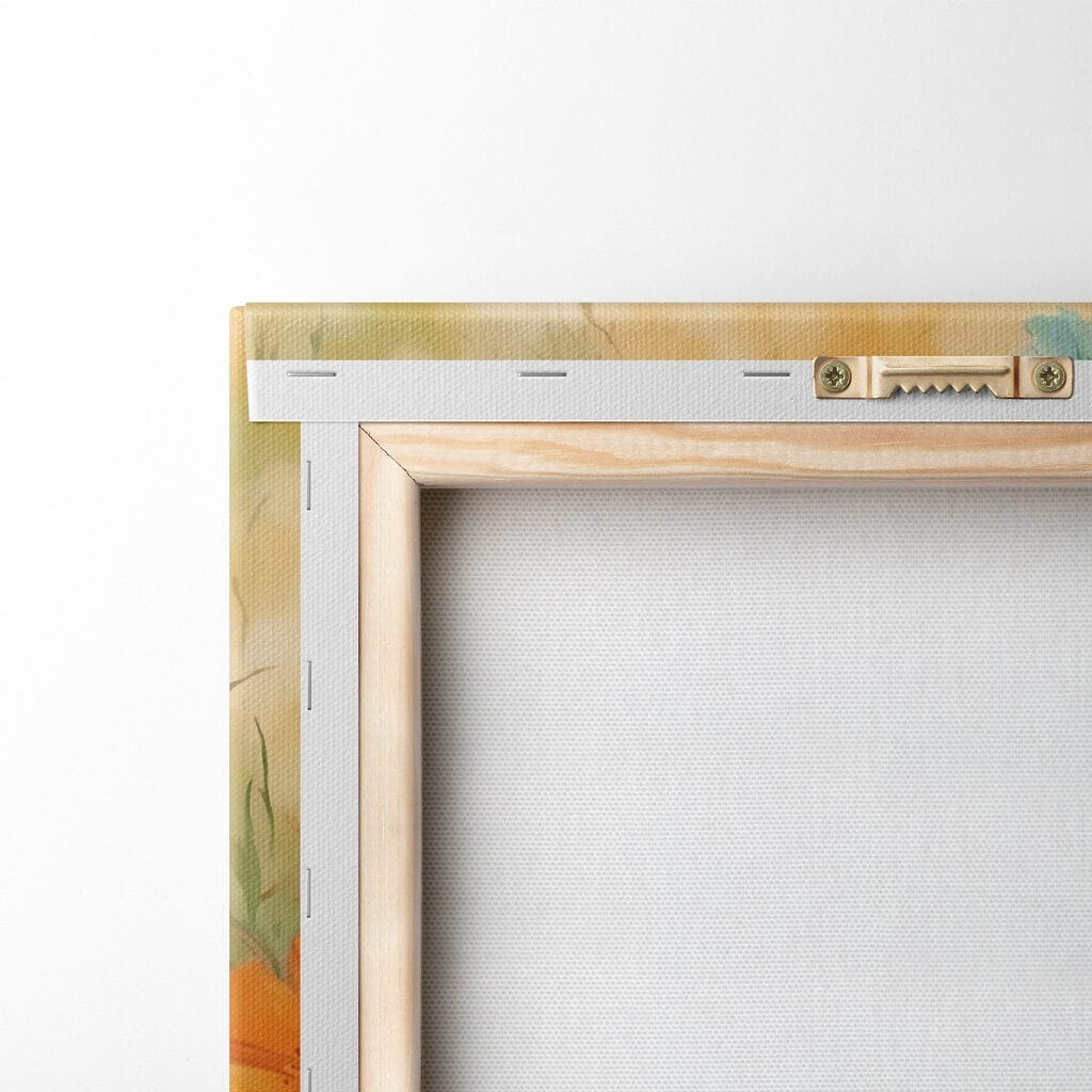 Painting of orange and white flowers