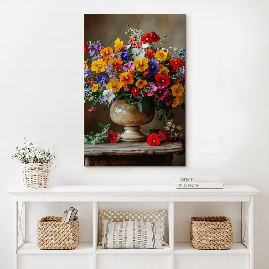 Vase with colorful flowers