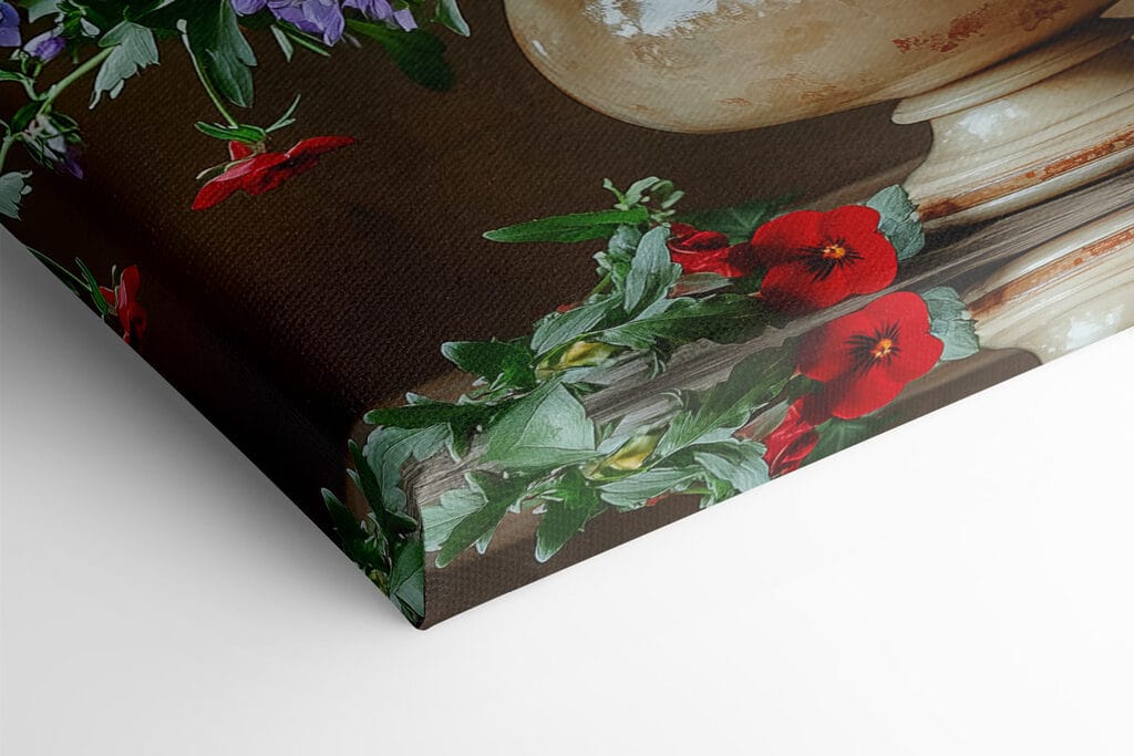 Vase with colorful flowers