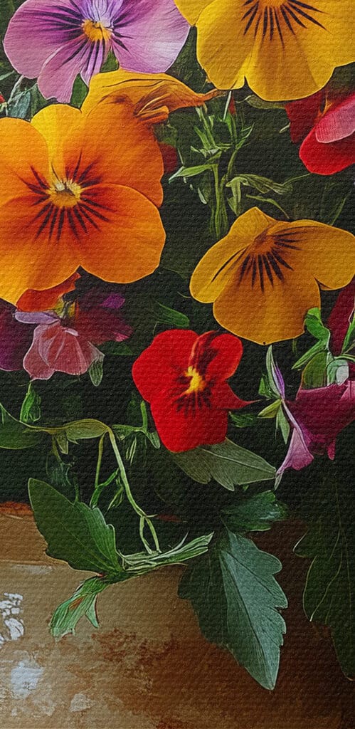 Vase with colorful flowers