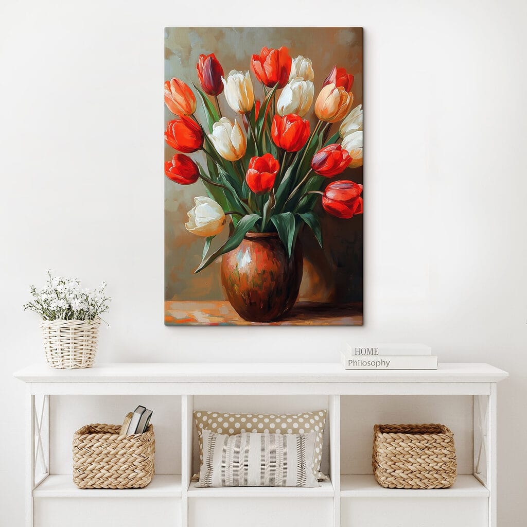 Painting of flowers in a vase