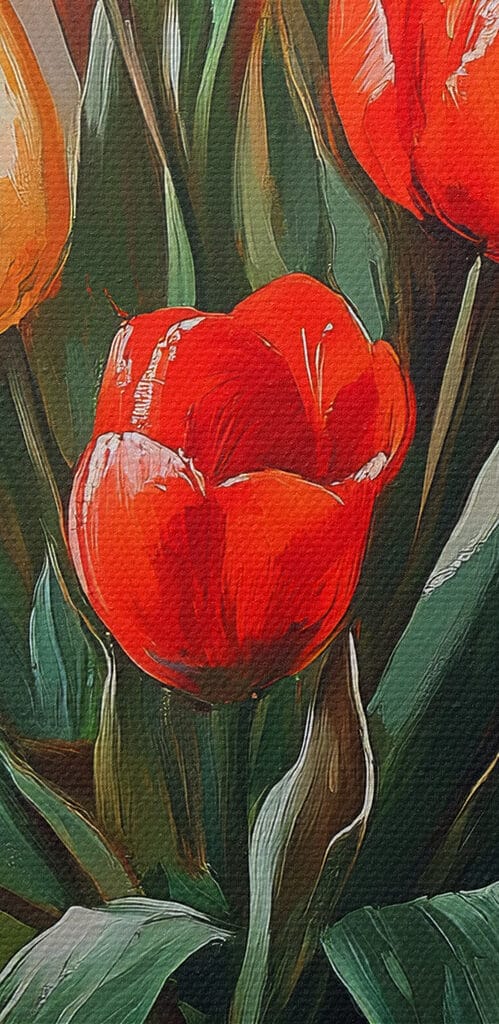 Painting of flowers in a vase