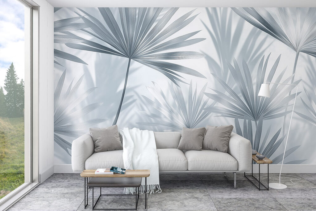 Soft shadows of delicate palm leaves Soft shadows of delicate palm leaves