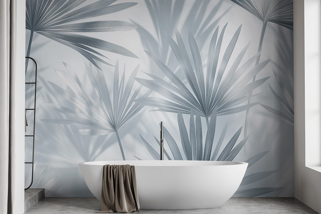 Soft shadows of delicate palm leaves Soft shadows of delicate palm leaves