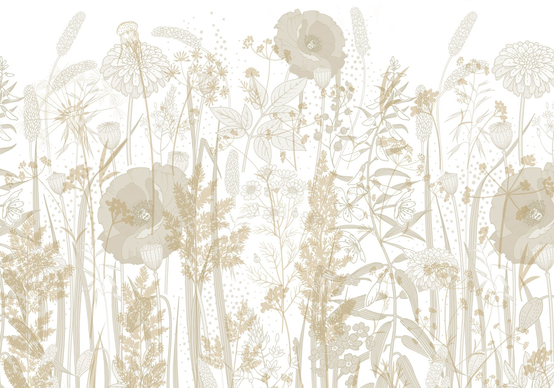 Delicate floral patterns in earthy tones Delicate floral patterns in earthy tones