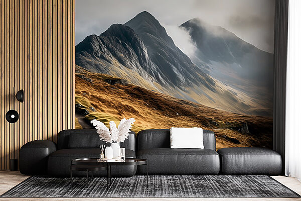 Mountain range with clouds