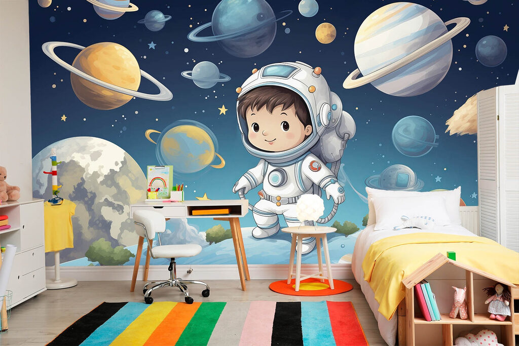 Cartoon of a boy in a space suit Cartoon of a boy in a space suit