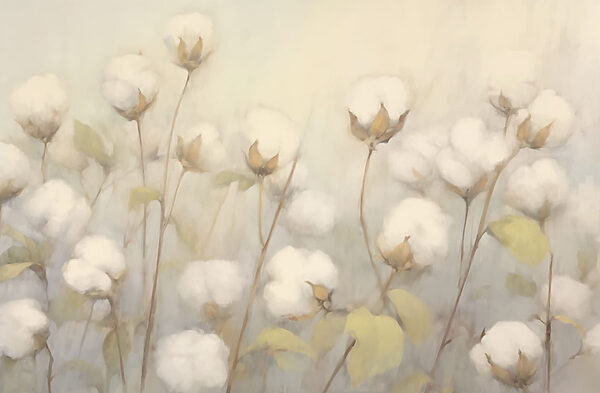 Painting of cotton flowers