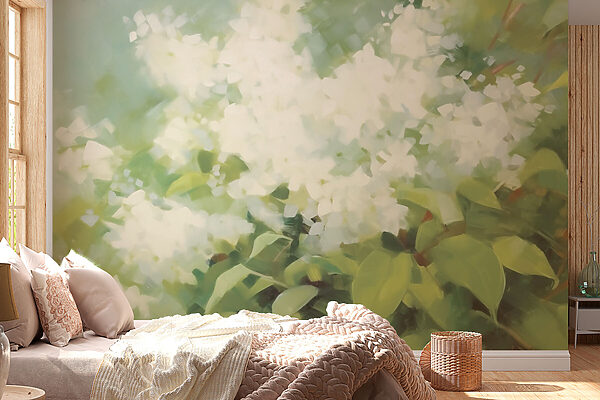 Fotótapéta Virágok buja zöld levelek között