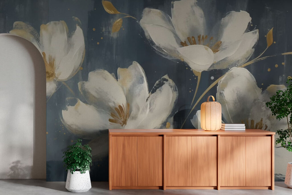 Painting of white flowers