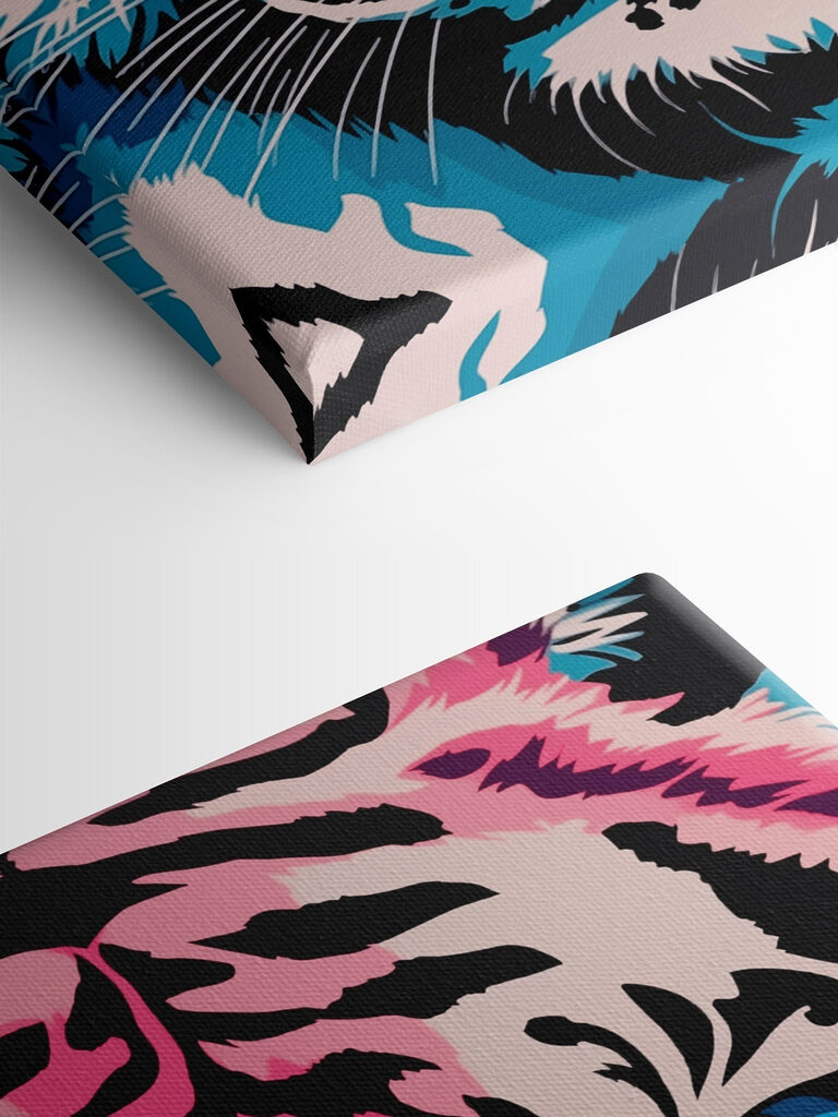 Bold tiger with striking blue eyes