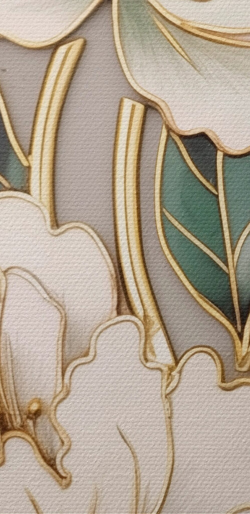 Elegant blooms framed by lush leaves