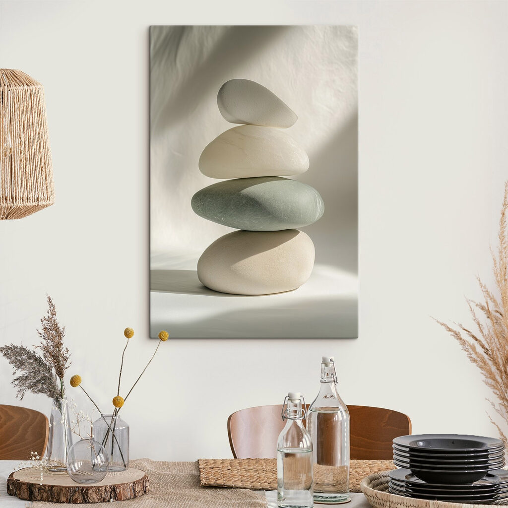 Stack of rocks on a white surface Stack of rocks on a white surface