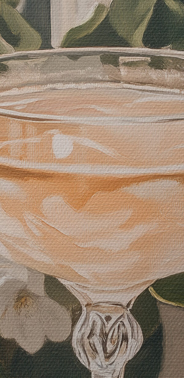 Egy pohár bor a virágok mellett Egy pohár bor a virágok mellett