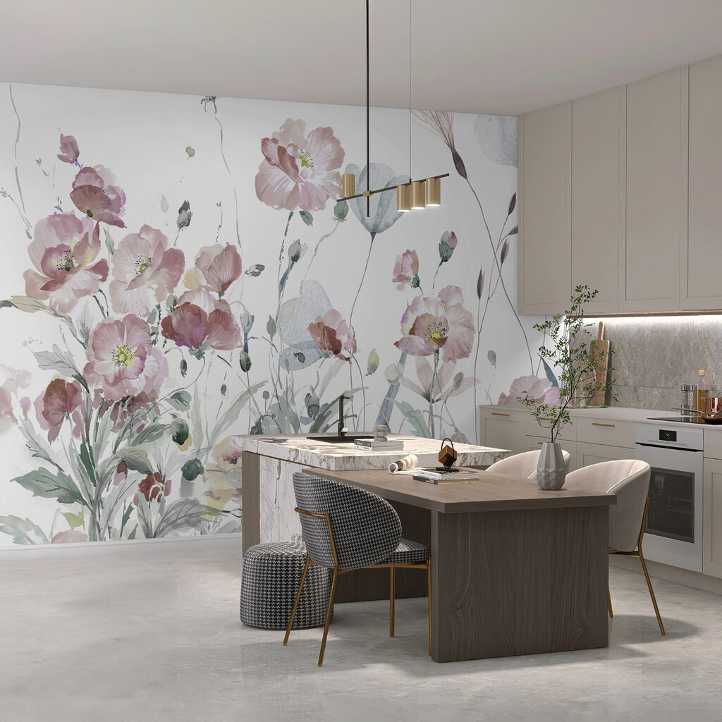 Painting of pink flowers