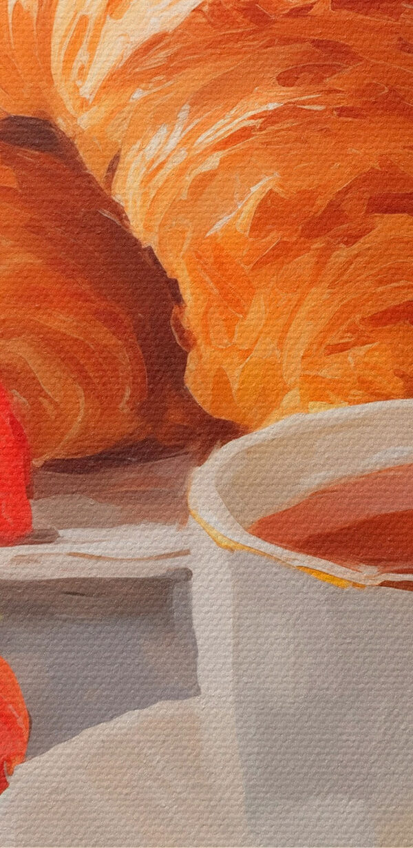 Croissant és eper egy tányéron Croissant és eper egy tányéron