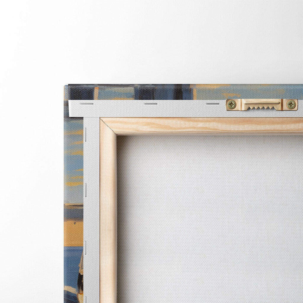 Painting of a basket of fruit on a table with a glass of wine