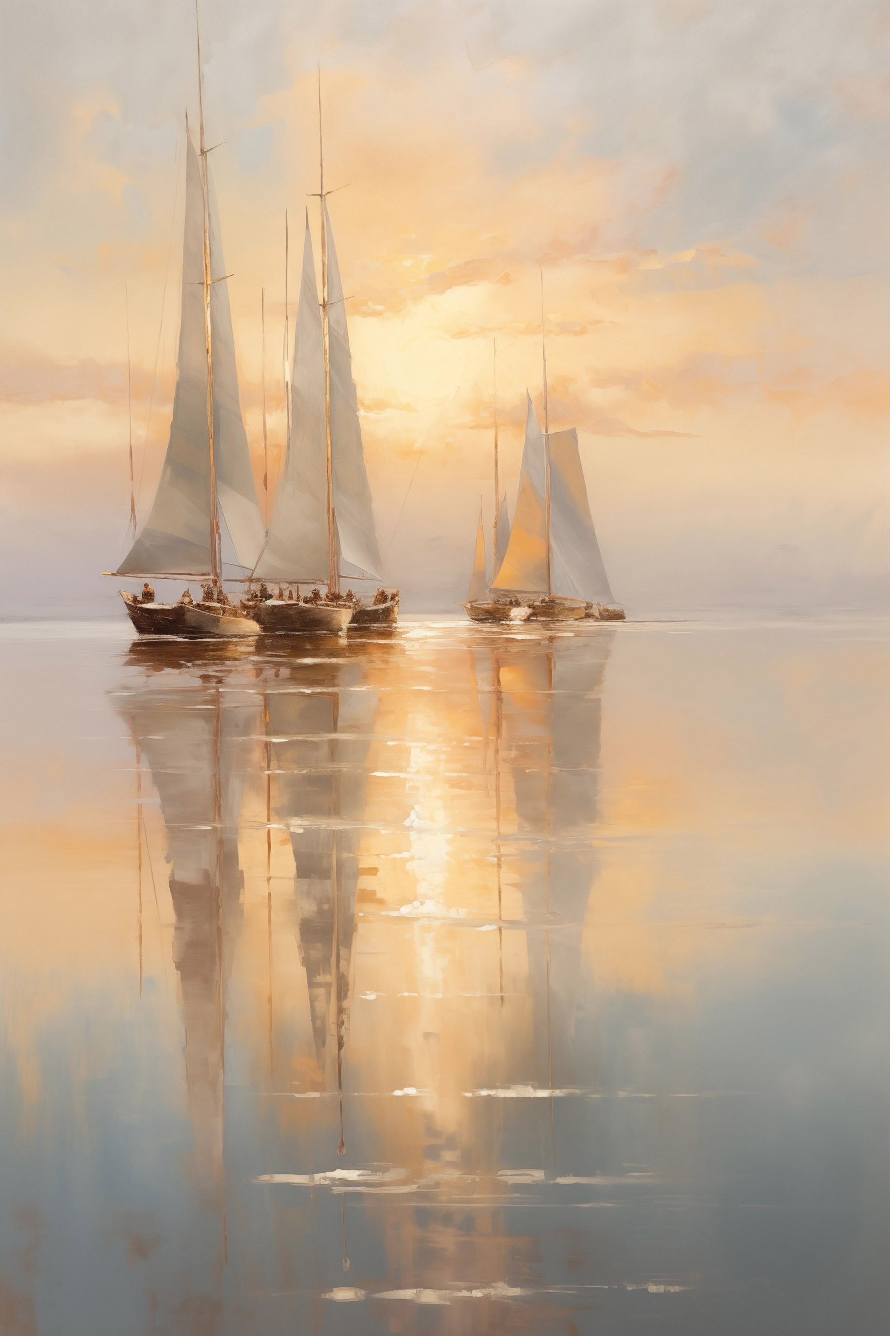 Group of sailboats on a body of water