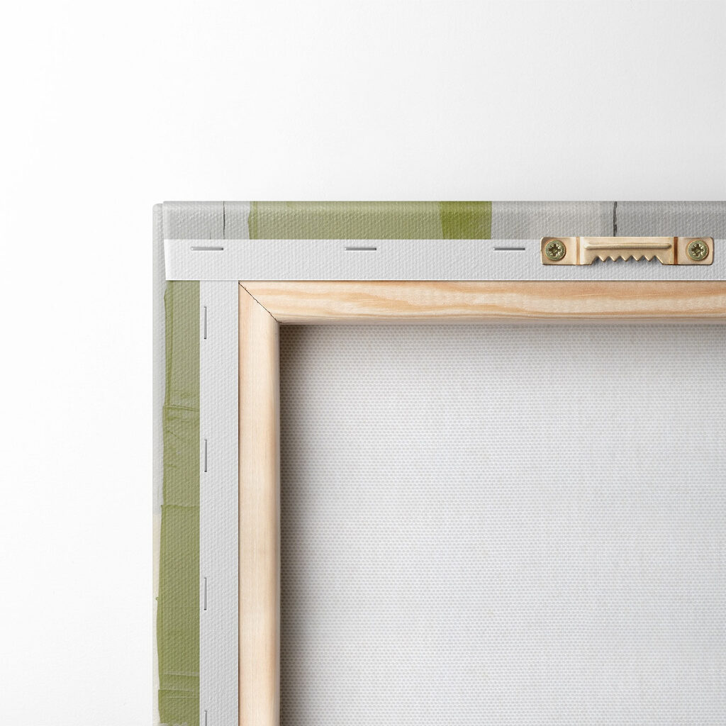 Painting of a grey and yellow art