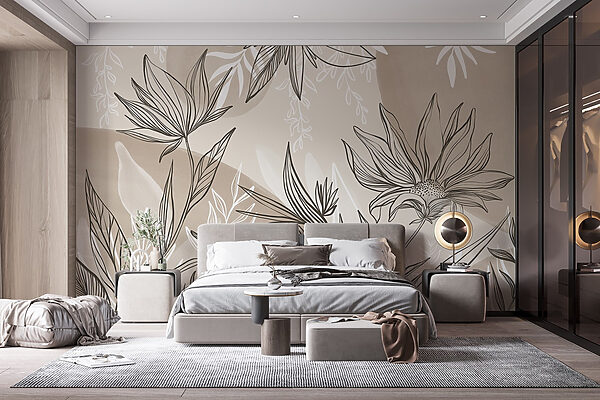 Finom virágos vonal művészeti design Finom virágos vonal művészeti design