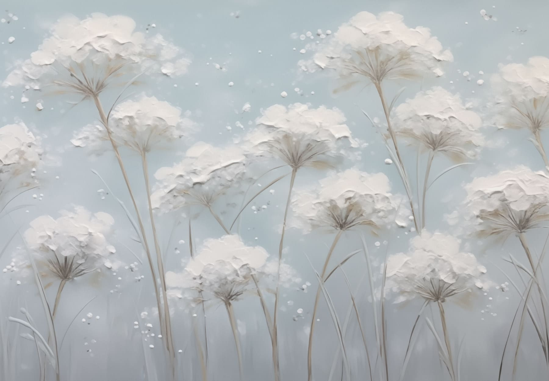 Painting of flowers on a blue background Painting of flowers on a blue background