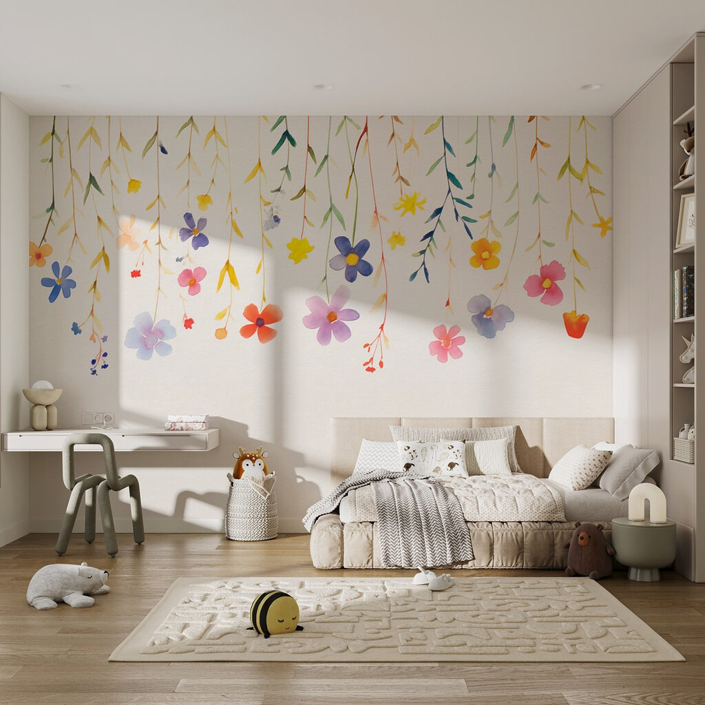 Watercolor painting of flowers and leaves Watercolor painting of flowers and leaves