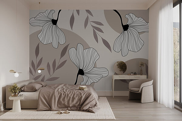 Fotótapéta Fotótapéta Finom virágos vonalvezetésű művészeti alkotás (Cikkszám: w03328)