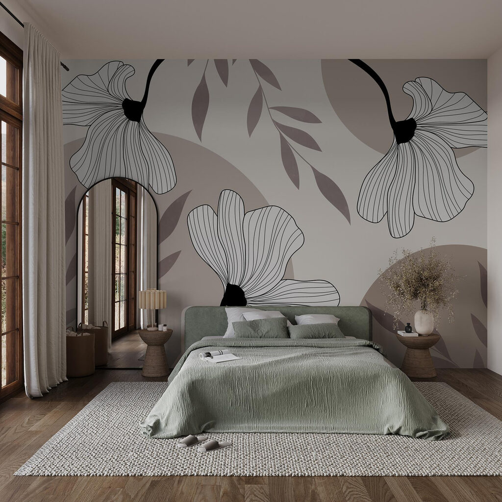 Delicate floral line design artwork Delicate floral line design artwork