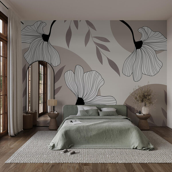 Delicate floral line design artwork Delicate floral line design artwork