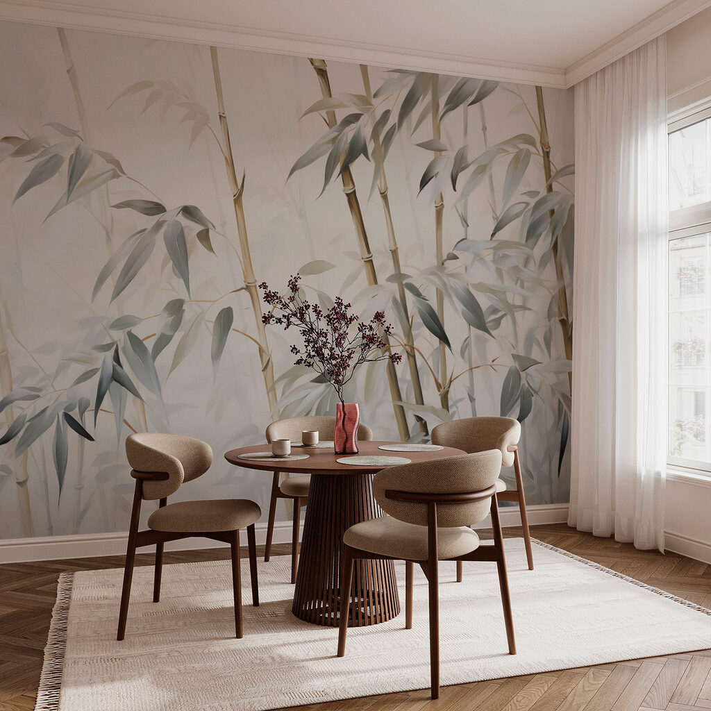 Bamboo in soft, serene tones Bamboo in soft, serene tones