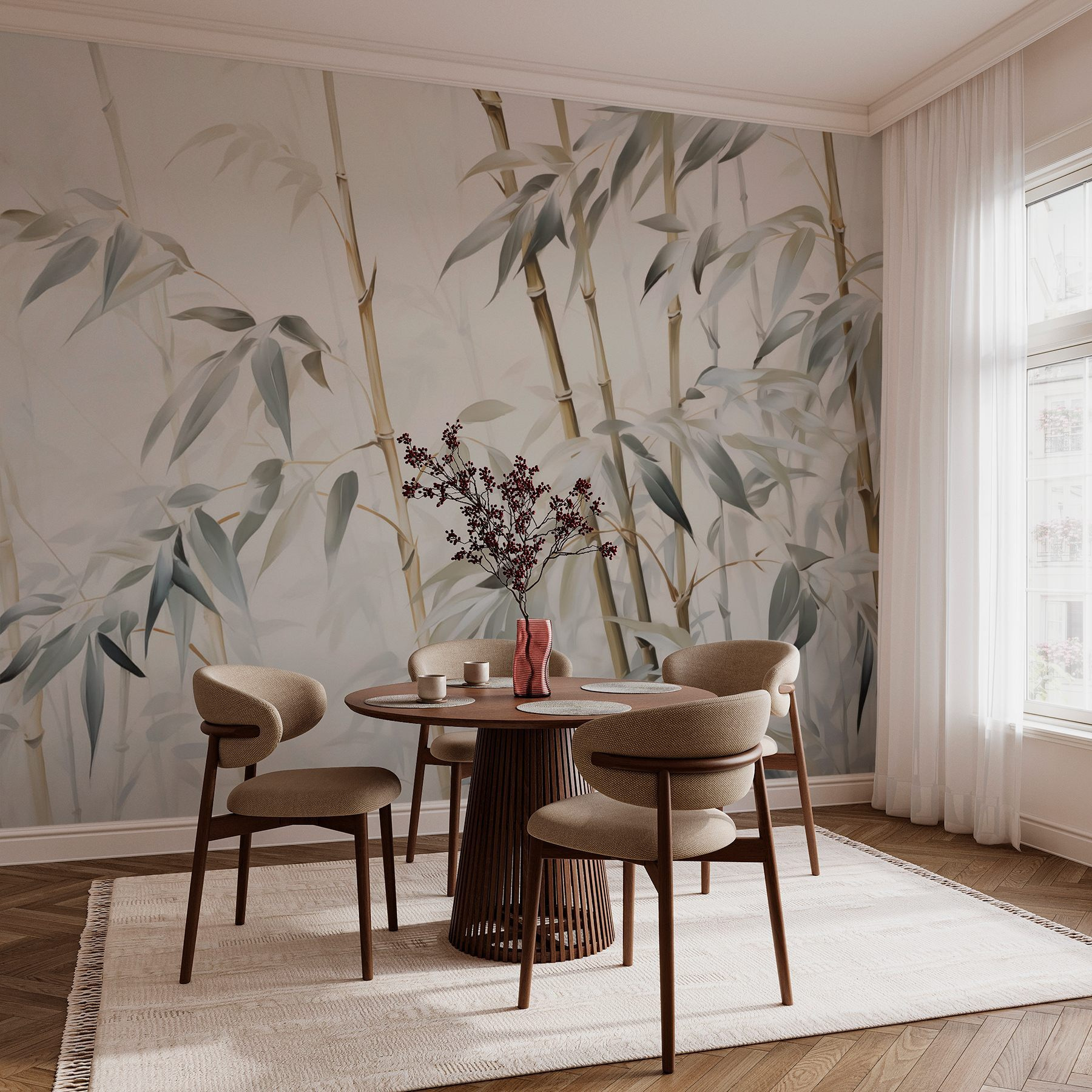 Bamboo in soft, serene tones Bamboo in soft, serene tones