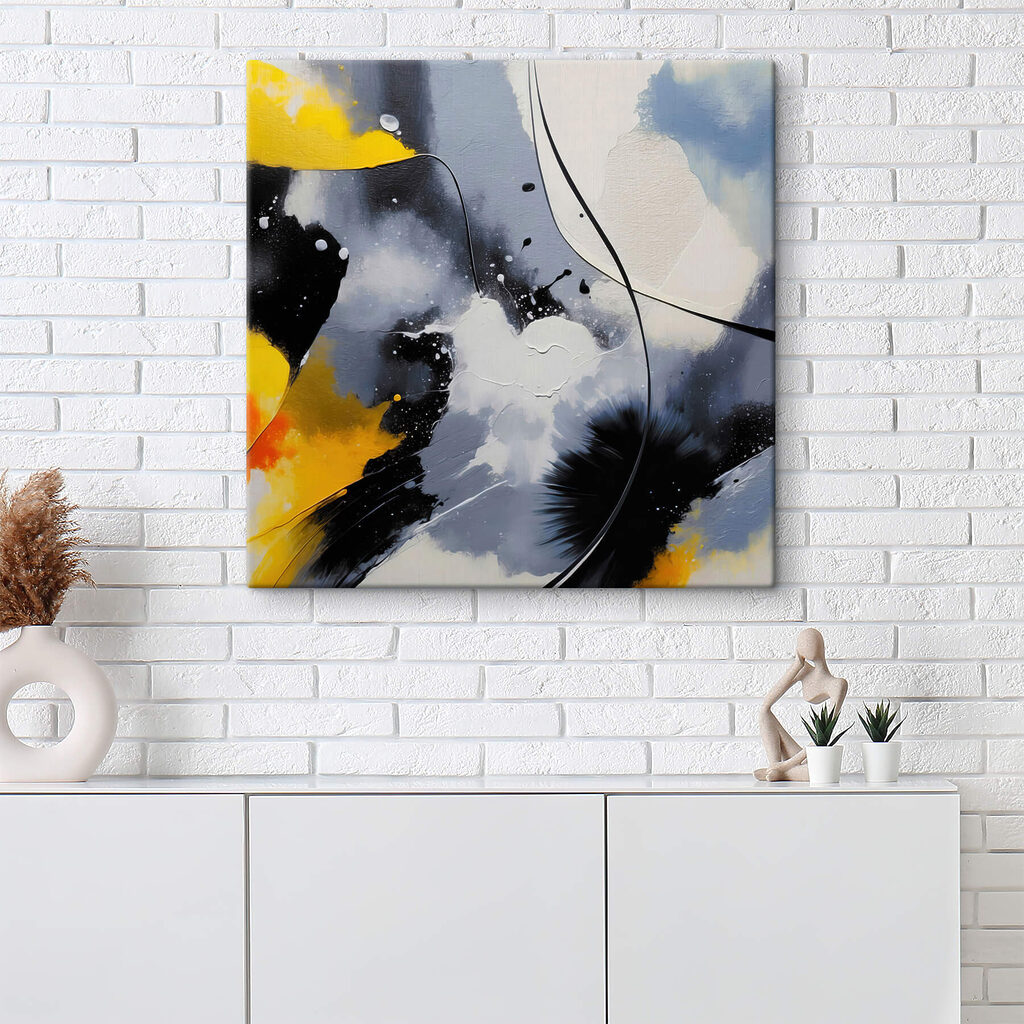 Painting of black yellow and white colors
