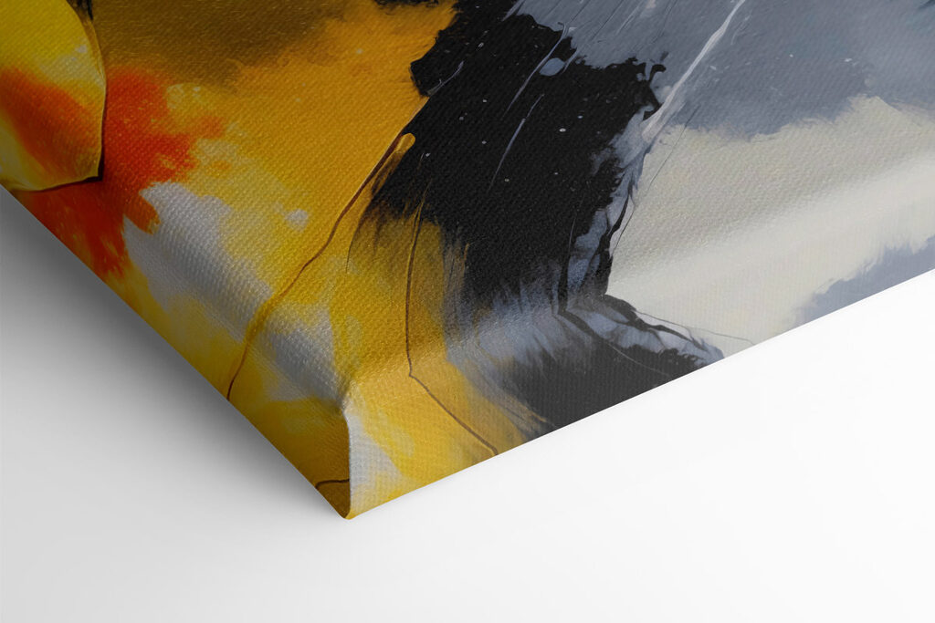 Painting of black yellow and white colors